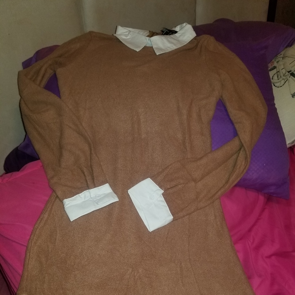 Peter pan collar sweater dress